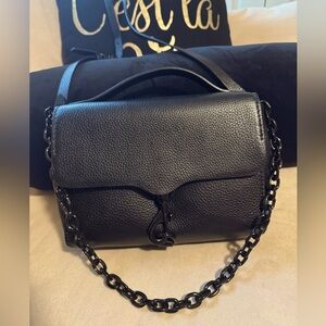 Rebecca Minkoff Black on Black Leather Chain crossbody Bag